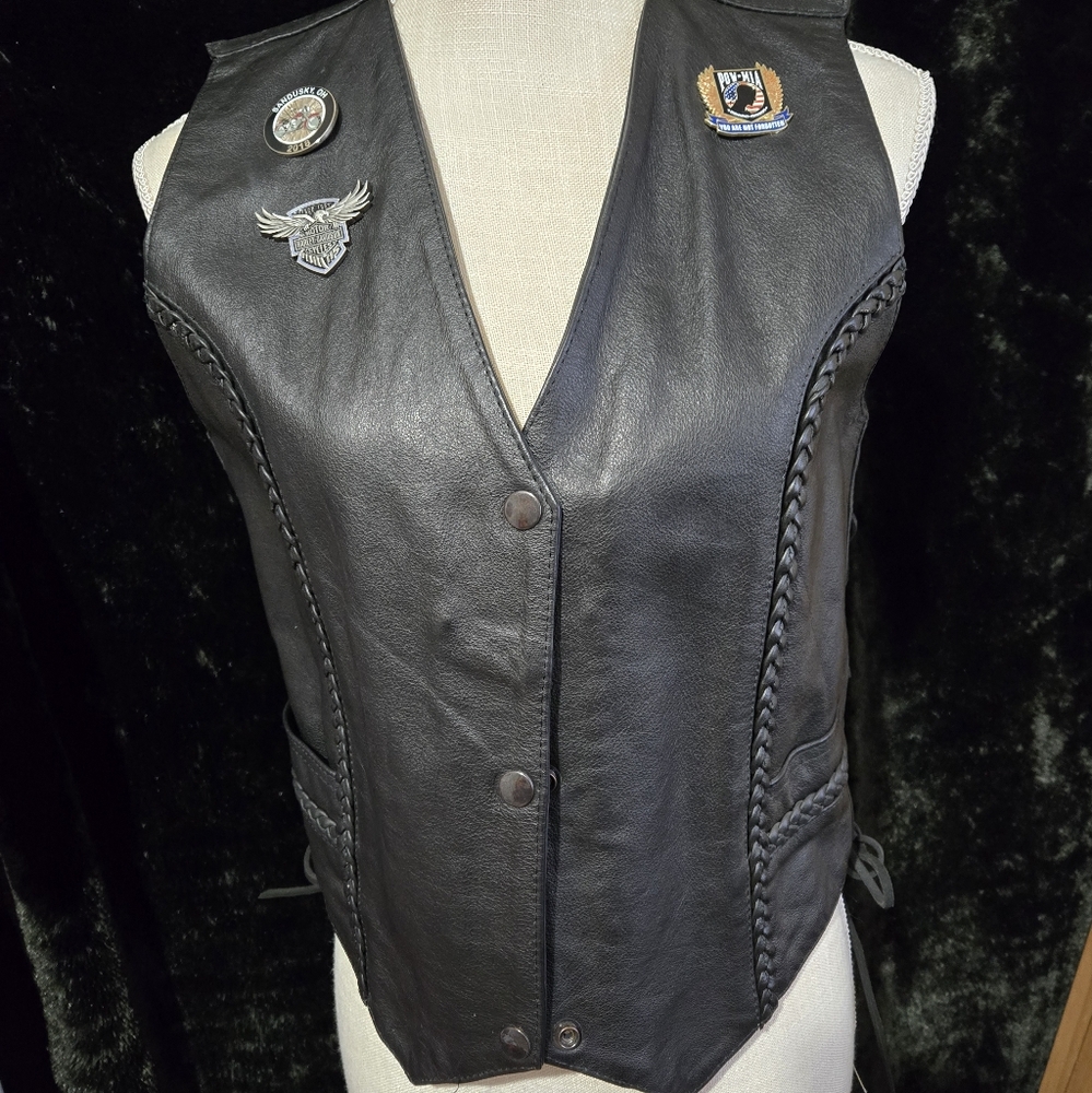 Harley Davidson Black Leather Vest